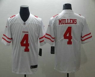 Men's San Francisco 49ers #4 Nick Mullens White 2017 Vapor Untouchable Stitched NFL Nike Limited Jersey