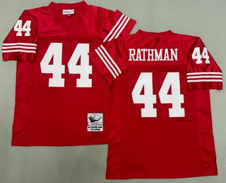 Men's San Francisco 49ers #44 Tom Rathman Red Throwback Jersey