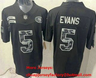 Men's San Francisco 49ers #5 Mike Evans Limited Black FUSE 2026 Salute To Service Jersey