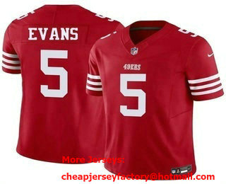 Men's San Francisco 49ers #5 Mike Evans Limited Red FUSE Vapor Jersey