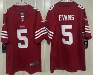 Men's San Francisco 49ers #5 Mike Evans Limited Red Vapor Jersey
