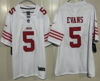 Men's San Francisco 49ers #5 Mike Evans Limited White Vapor Jersey