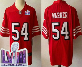 Men's San Francisco 49ers #54 Fred Warner Limited Red Alternate LVIII Super Bowl Vapor Jersey