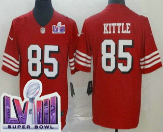 Men's San Francisco 49ers #85 George Kittle Limited Red Alternate LVIII Super Bowl Vapor Jersey