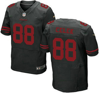 Men's San Francisco 49ers #88 Garrett Celek Black Alternate 2015 NFL Nike Elite Jersey