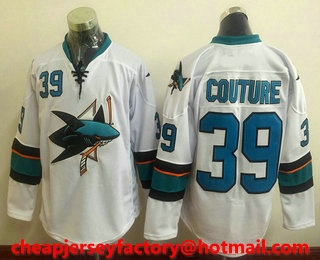 Men's San Jose Sharks #39 Logan Couture Away Hockey A Patch Jersey