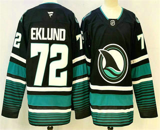 Men's San Jose Sharks #72 William Eklund Black Alternate Authentic Jersey