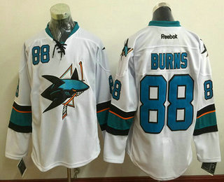 Men's San Jose Sharks #88 Brent Burns White Away Hockey Jersey