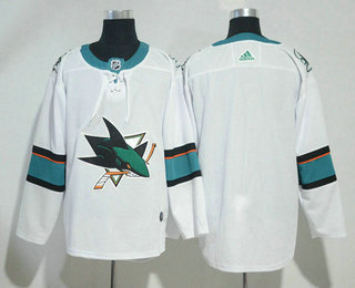 Men's San Jose Sharks Blank White 2017-2018 Hockey Stitched NHL Jersey