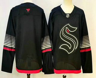 Men's Seattle Kraken Blank Black Authentic Jersey