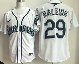 Men's Seattle Mariners #29 Cal Raleigh White Limited Jersey