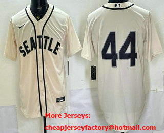 Men's Seattle Mariners #44 Julio Rodriguez Cream Cool Base Jersey