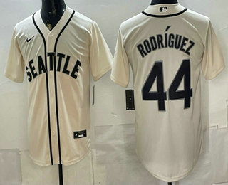 Men's Seattle Mariners #44 Julio Rodriguez Cream With Name Alternate Stitched Jersey