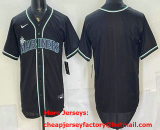 Men's Seattle Mariners Blank 2026 Black Fashion Cool Base Jersey