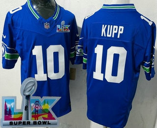 Men's Seattle Seahawks #10 Cooper Kupp Limited Blue Super Bowl LX FUSE Vapor Jersey