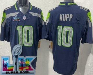 Men's Seattle Seahawks #10 Cooper Kupp Limited Navy Super Bowl LX FUSE Vapor Jersey
