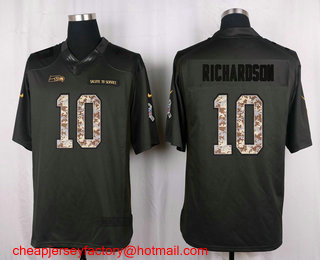 Men's Seattle Seahawks #10 Paul Richardson Black Anthracite 2016 Salute To Service Stitched NFL Nike Limited Jersey