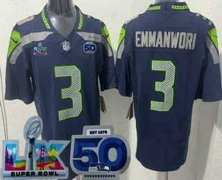 Men's Seattle Seahawks #3 Nick Emmanwori Limited Navy 50th LX FUSE Vapor Jersey