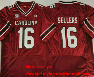 Men's South Carolina Gamecocks #16 LaNorris Sellers Red College Football Jersey