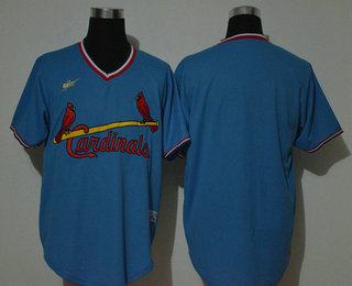 Men's St. Louis Cardinals Blank Light Blue Throwback Cooperstown Stitched MLB Cool Base Nike Jersey