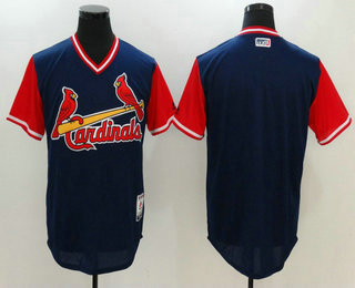 Men's St. Louis Cardinals Blank Navy 2017 Little League World Series Players Weekend Stitched Nickname Jersey