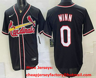 Men's St Louis Cardinals #0 Masyn Winn 2026 Black Fashion Cool Base Jersey