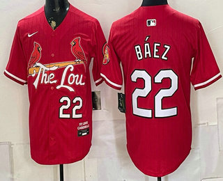 Men's St Louis Cardinals #22 Joshua Baez Red 2024 City Connect Stitched Jersey