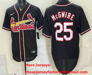 Men's St Louis Cardinals #25 Mark McGwire 2026 Fashion Black Out Stitched Jersey
