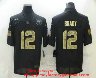 Men's Tampa Bay Buccaneers #12 Tom Brady Black Camo 2020 Salute To Service Stitched NFL Nike Limited Jersey