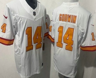 Men's Tampa Bay Buccaneers #14 Chris Godwin Limited White Throwback FUSE Vapor Jersey