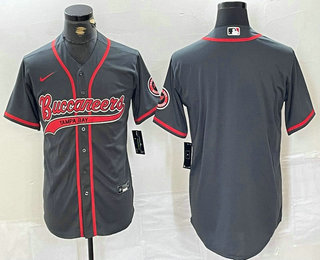 Men's Tampa Bay Buccaneers Blank Grey Cool Base Stitched Baseball Jersey