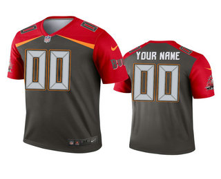 Men's Tampa Bay Buccaneers Custom Pewter Inverted Legend Jersey