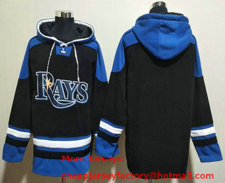 Men's Tampa Bay Rays Blank Navy Blue Ageless Must Have Lace Up Pullover Hoodie