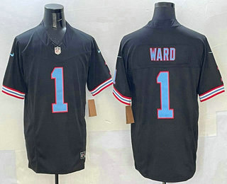 Men's Tennessee Titans #1 Cameron Ward Limited Black FUSE Vapor Jersey