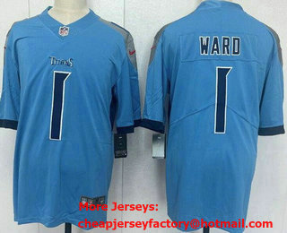 Men's Tennessee Titans #1 Cameron Ward Limited Light Blue Vapor Jersey