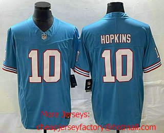 Men's Tennessee Titans #10 DeAndre Hopkins Blue 2023 FUSE Vapor Limited Throwback Stitched Jersey