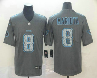 Men's Tennessee Titans #8 Marcus Mariota Gray Fashion Static 2019 Vapor Untouchable Stitched NFL Nike Limited Jersey