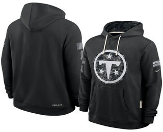 Men's Tennessee Titans Black 2026 Salute to Service Sideline Pullover Hoodie