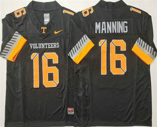 Men's Tennessee Volunteers #16 Peyton Manning Limited Black 2025 College Football Jersey