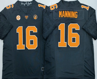 Men's Tennessee Volunteers #16 Peyton Manning Limited Black FUSE 2026 College Football Jersey