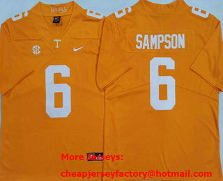 Men's Tennessee Volunteers #6 Dylan Sampson Orange Vapor Limited College Football Jersey