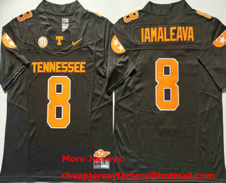 Men's Tennessee Volunteers #8 Nico Iamaleava Anthracite FUSE College Football Jersey