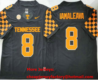 Men's Tennessee Volunteers #8 Nico Iamaleava Black With Orange FUSE College Football Jersey