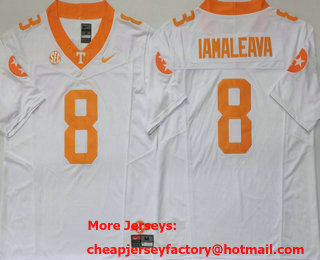 Men's Tennessee Volunteers #8 Nico Iamaleava White FUSE College Football Jersey