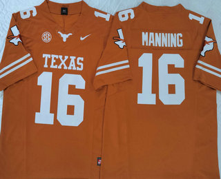 Men's Texas Longhorns #16 Arch Manning Yellow 2024 FUSE College Stitched Jersey