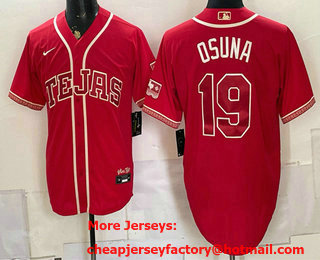 Men's Texas Rangers #19 Alejandro Osuna Red 2026 City Connect Stadium Stitched Jersey