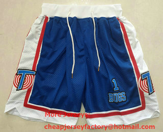 Men's The Movie Space Jam #1 Bugs Bunny Blue Soul Swingman Basketball Shorts