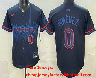Men's Toronto Blue Jays #0 Andres Gimenez Black City Limited Jersey