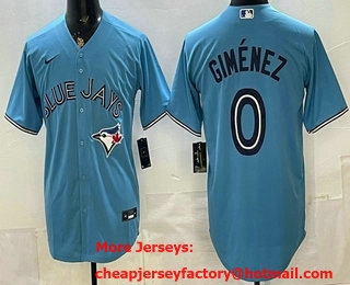 Men's Toronto Blue Jays #0 Andres Gimenez light Blue Cool Base Jersey