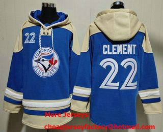 Men's Toronto Blue Jays #22 Ernie Clement Royal Ageless Must Have Lace Up Pullover Hoodie